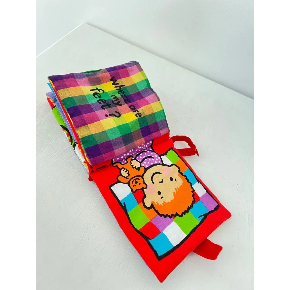 JellyCat Soft Cloth Book Yellow Where Is My Belly Button Sensory Toy